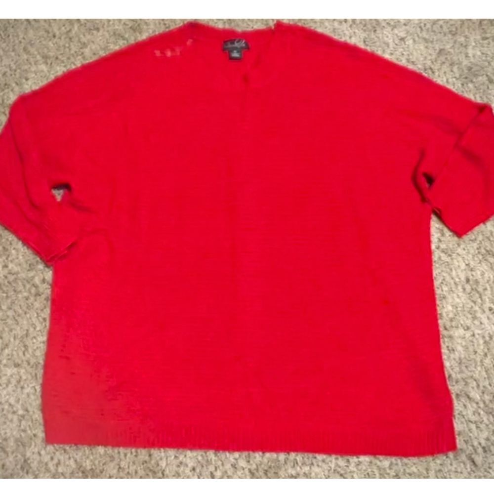 Questions Red Knit Sweater Cozy Casual Winter Plus‎ Size 2X